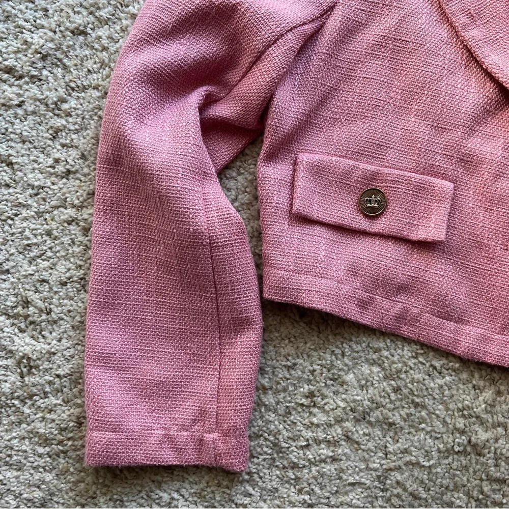 Upcycled Pink Tweed Cropped Blazer